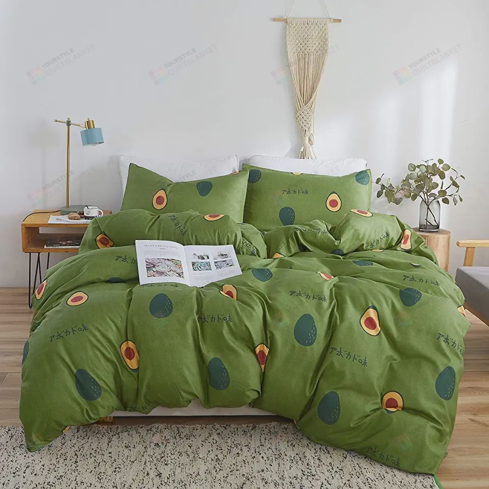 Personalized Bedding Set - Avocado Style Included 1 Soft Duvet Cover or Quilt and 2 Lightweight Breathe Pillowcases