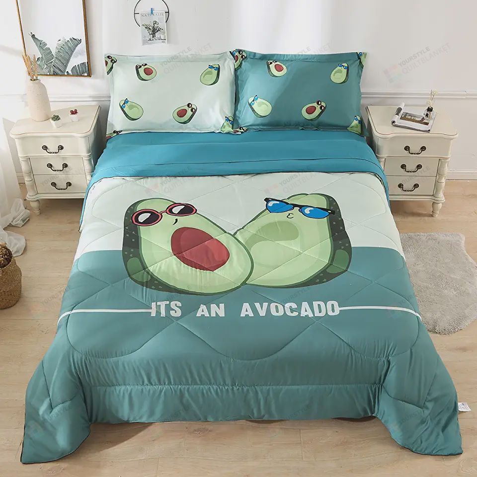 Personalized Bedding Set - Avocado Style Included 1 Soft Duvet Cover or Quilt and 2 Lightweight Breathe Pillowcases