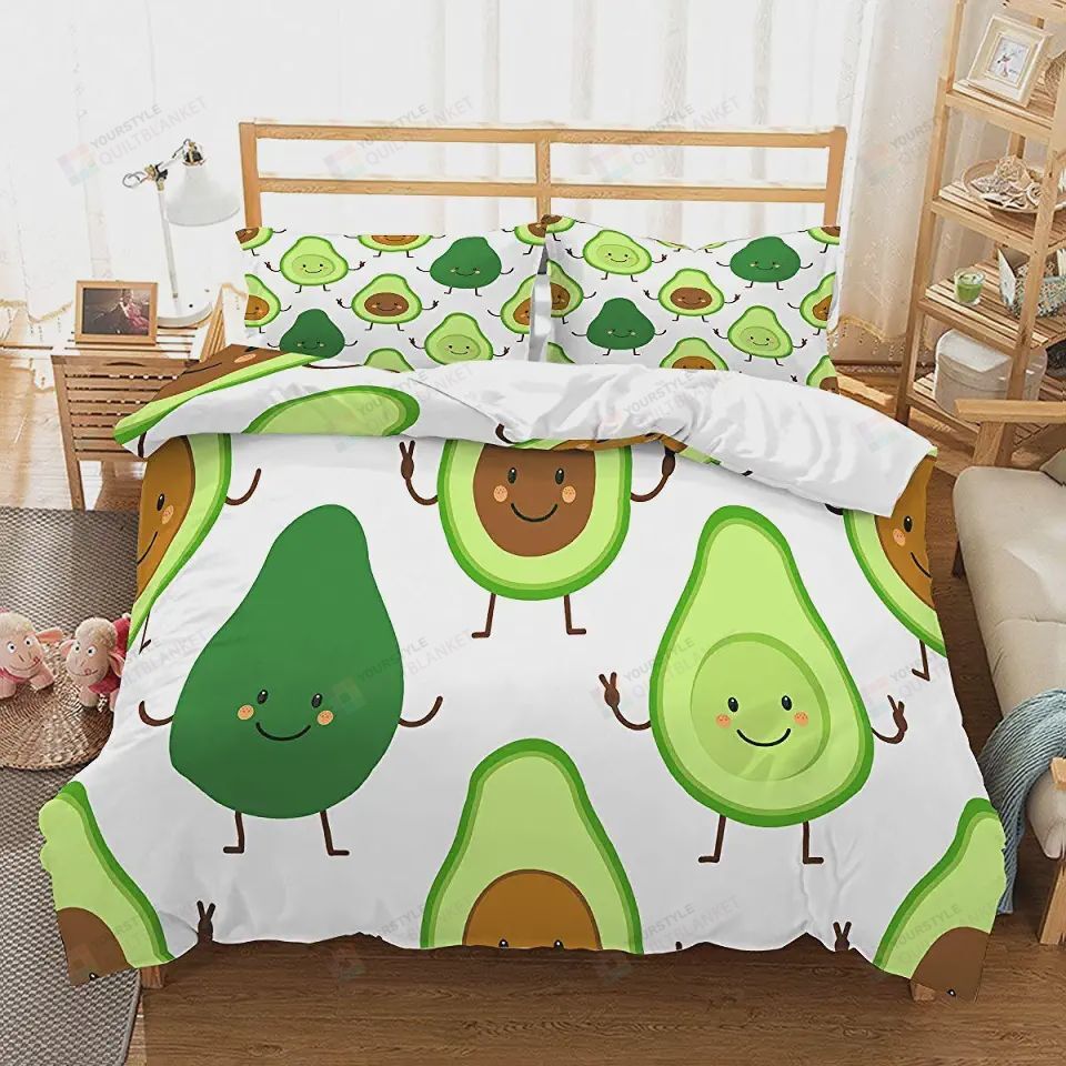 Personalized Bedding Set - Avocado Style Included 1 Soft Duvet Cover or Quilt and 2 Lightweight Breathe Pillowcases