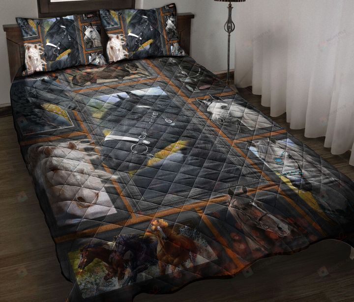 Personalized Bedding Set - Awesome D Horse Cotton Spread Included 1 Soft Duvet Cover or Quilt and 2 Lightweight Breathe Pillowcases