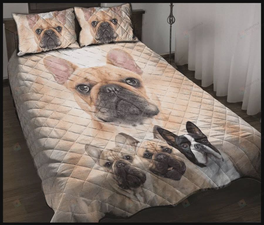 Personalized Bedding Set - Awesome French Bulldog Cotton Spread Included 1 Soft Duvet Cover or Quilt and 2 Lightweight Breathe Pillowcases