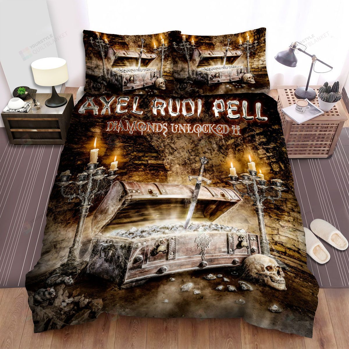 Personalized Bedding Set - Axel Rudi Pell Diamonds Unlocked Spread Included 1 Soft Duvet Cover or Quilt and 2 Lightweight Breathe Pillowcases