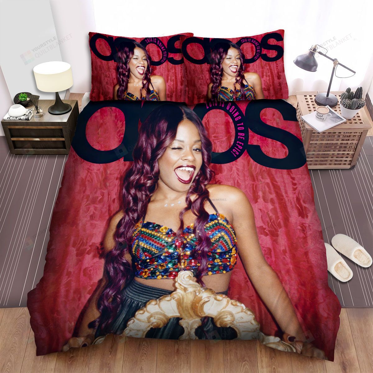 Personalized Bedding Set - Azealia Banks Spread Included 1 Soft Duvet Cover or Quilt and 2 Lightweight Breathe Pillowcases