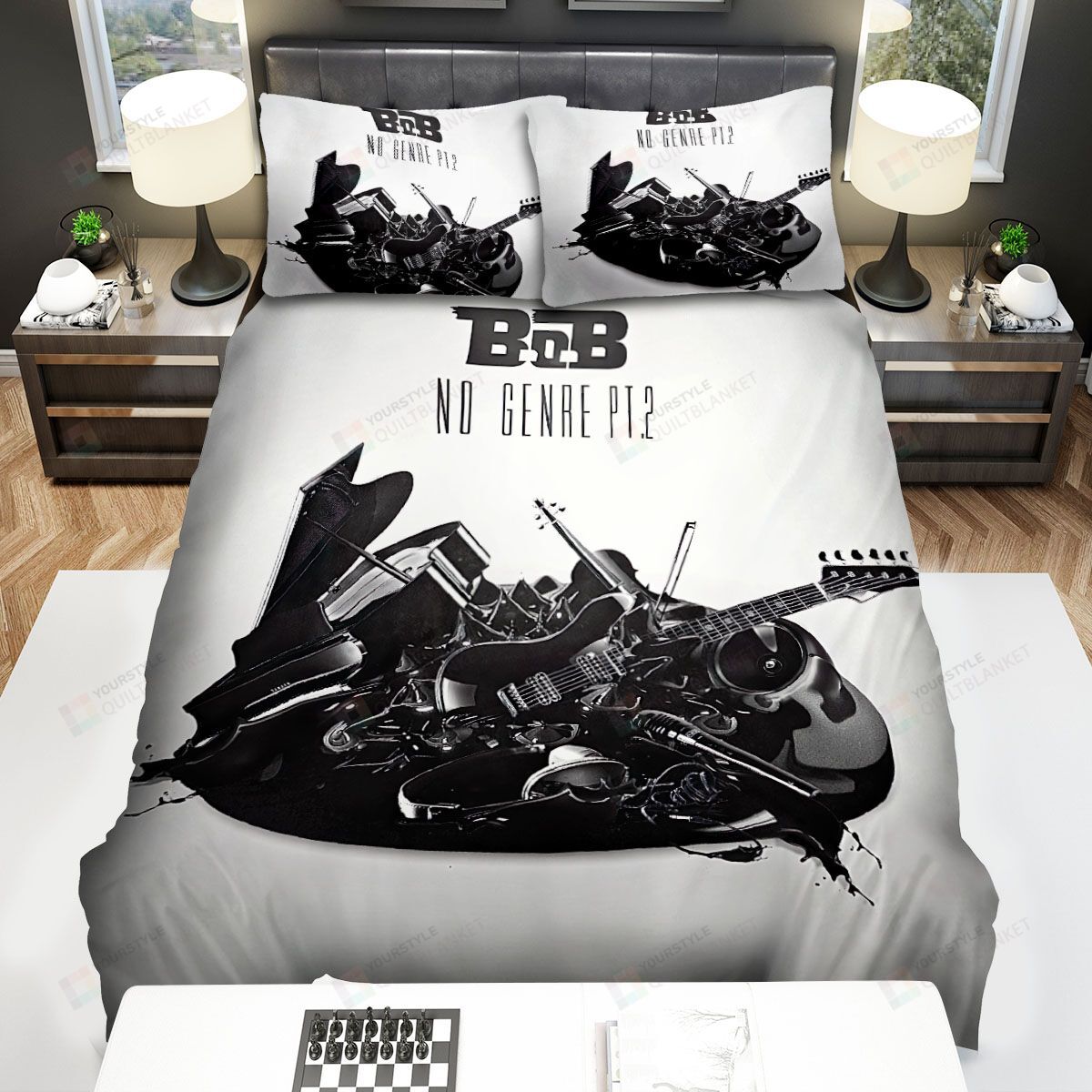 Personalized Bedding Set - B O B Genre Pt Spread Included 1 Soft Duvet Cover or Quilt and 2 Lightweight Breathe Pillowcases