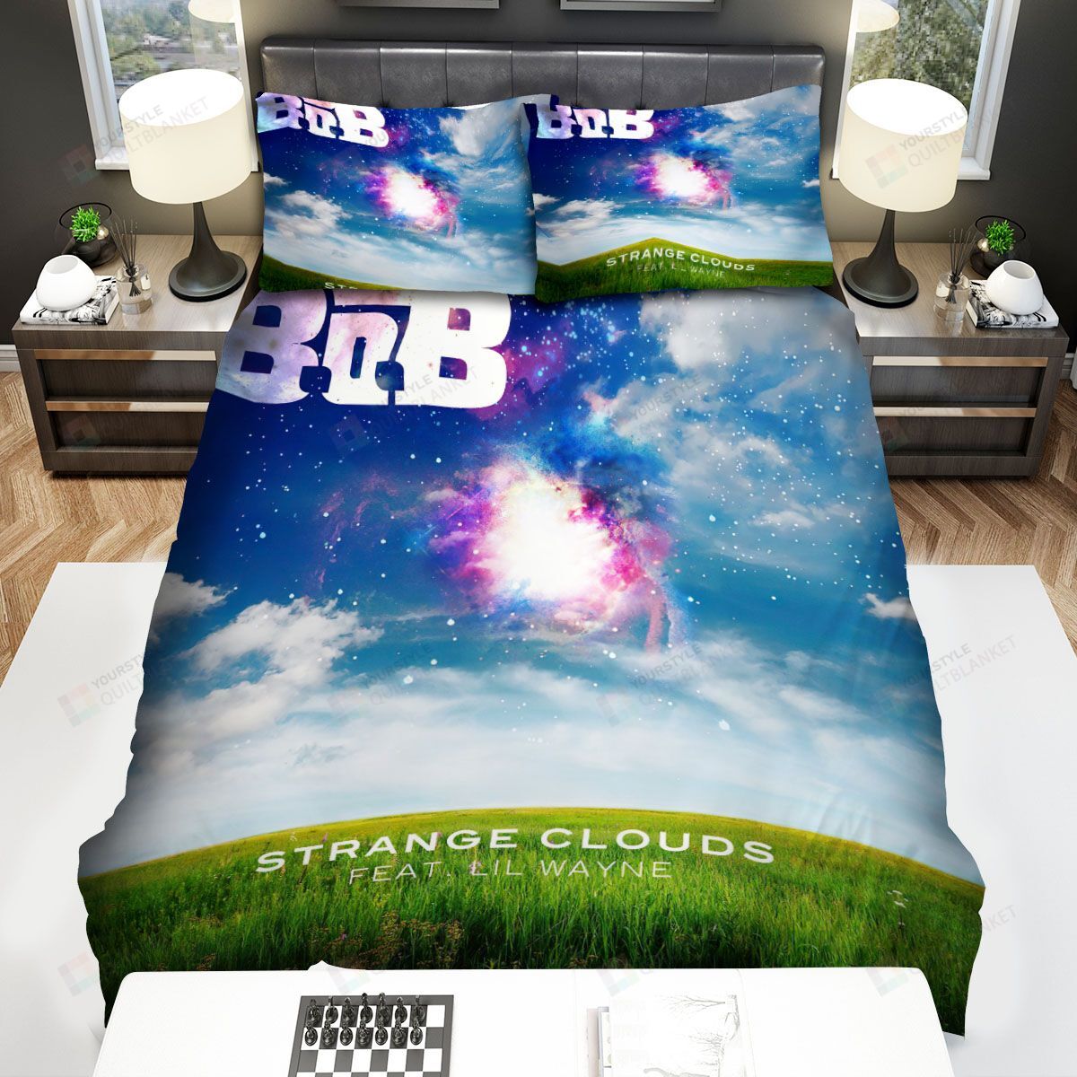 Personalized Bedding Set - B O B Strange Clouds Feat Lil Wayne Spread Included 1 Soft Duvet Cover or Quilt and 2 Lightweight Breathe Pillowcases
