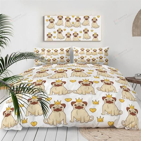Personalized Bedding Set - Baby Bulldog Dogs Cotton Spread Included 1 Soft Duvet Cover or Quilt and 2 Lightweight Breathe Pillowcases
