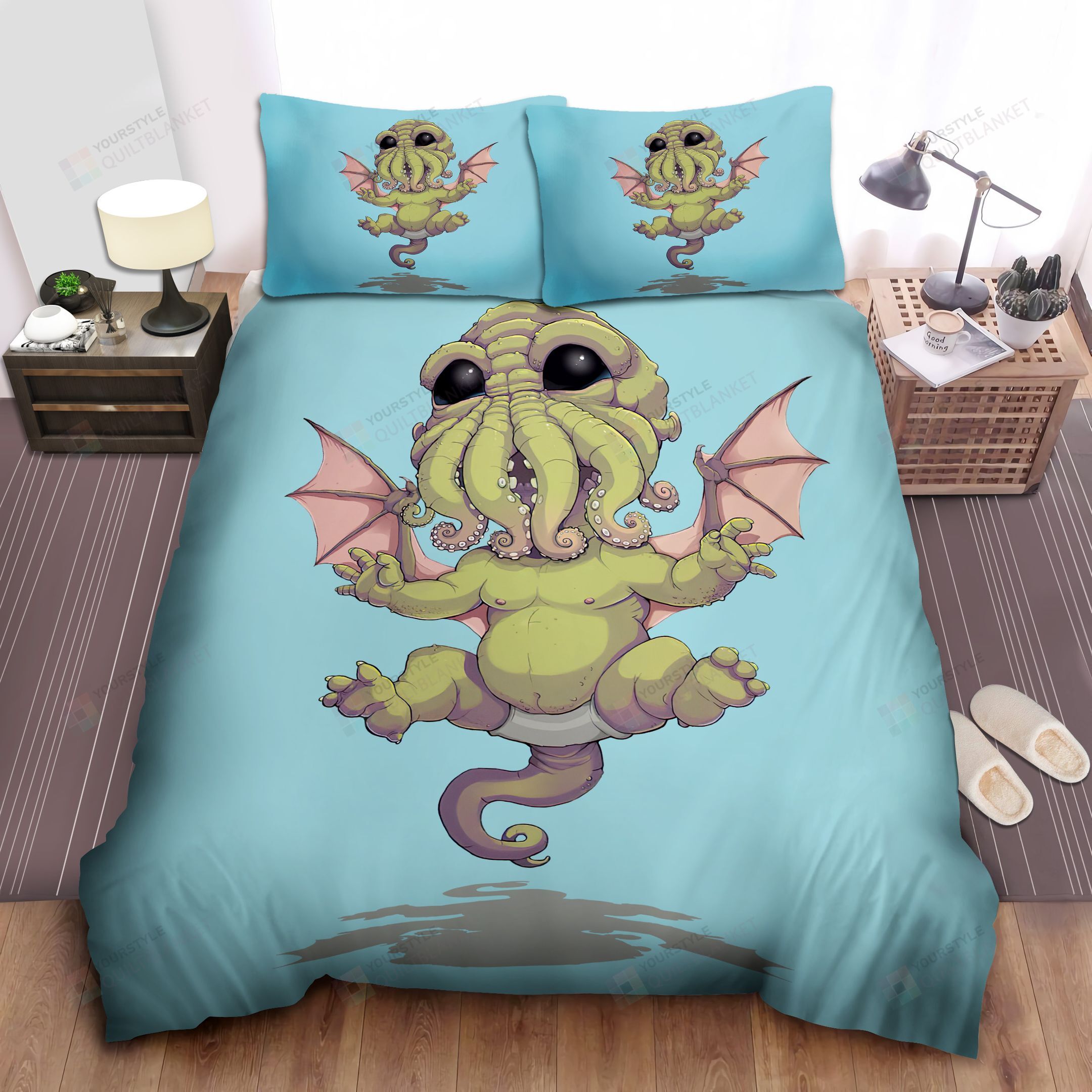 Personalized Bedding Set - Baby Cthulhu Spread Included 1 Soft Duvet Cover or Quilt and 2 Lightweight Breathe Pillowcases