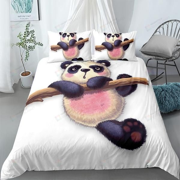 Personalized Bedding Set - Baby Panda Cotton Spread Included 1 Soft Duvet Cover or Quilt and 2 Lightweight Breathe Pillowcases