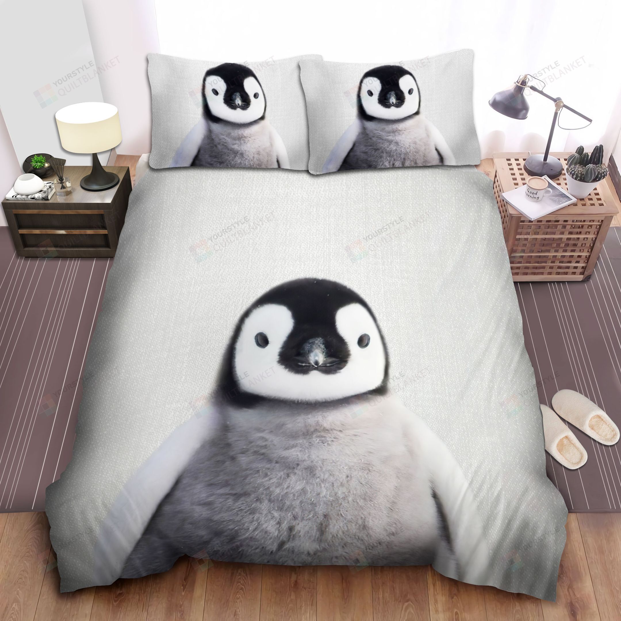 Personalized Bedding Set - Baby Penguin Spread Included 1 Soft Duvet Cover or Quilt and 2 Lightweight Breathe Pillowcases