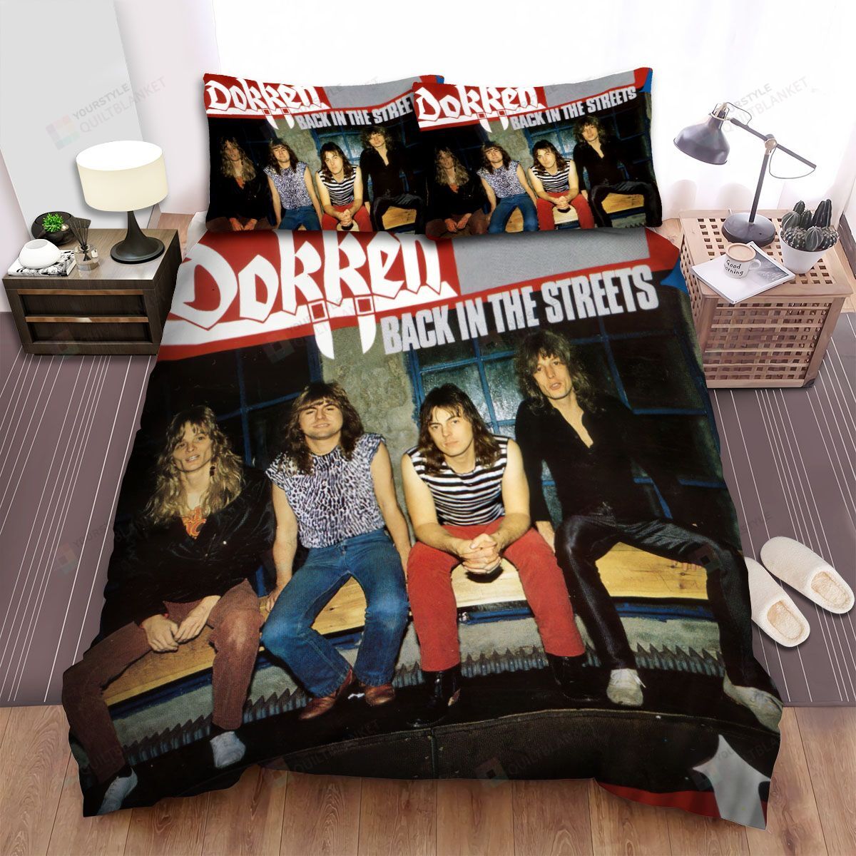 Personalized Bedding Set - Back The Streets Dokken Spread Included 1 Soft Duvet Cover or Quilt and 2 Lightweight Breathe Pillowcases