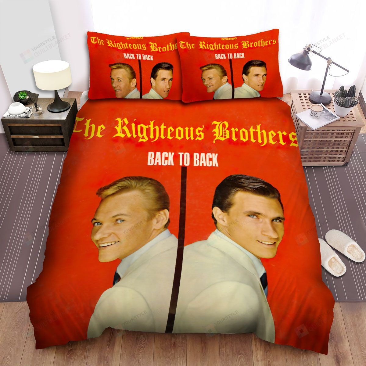 Personalized Bedding Set - Back To Back The Righteous Brothers Spread Included 1 Soft Duvet Cover or Quilt and 2 Lightweight Breathe Pillowcases