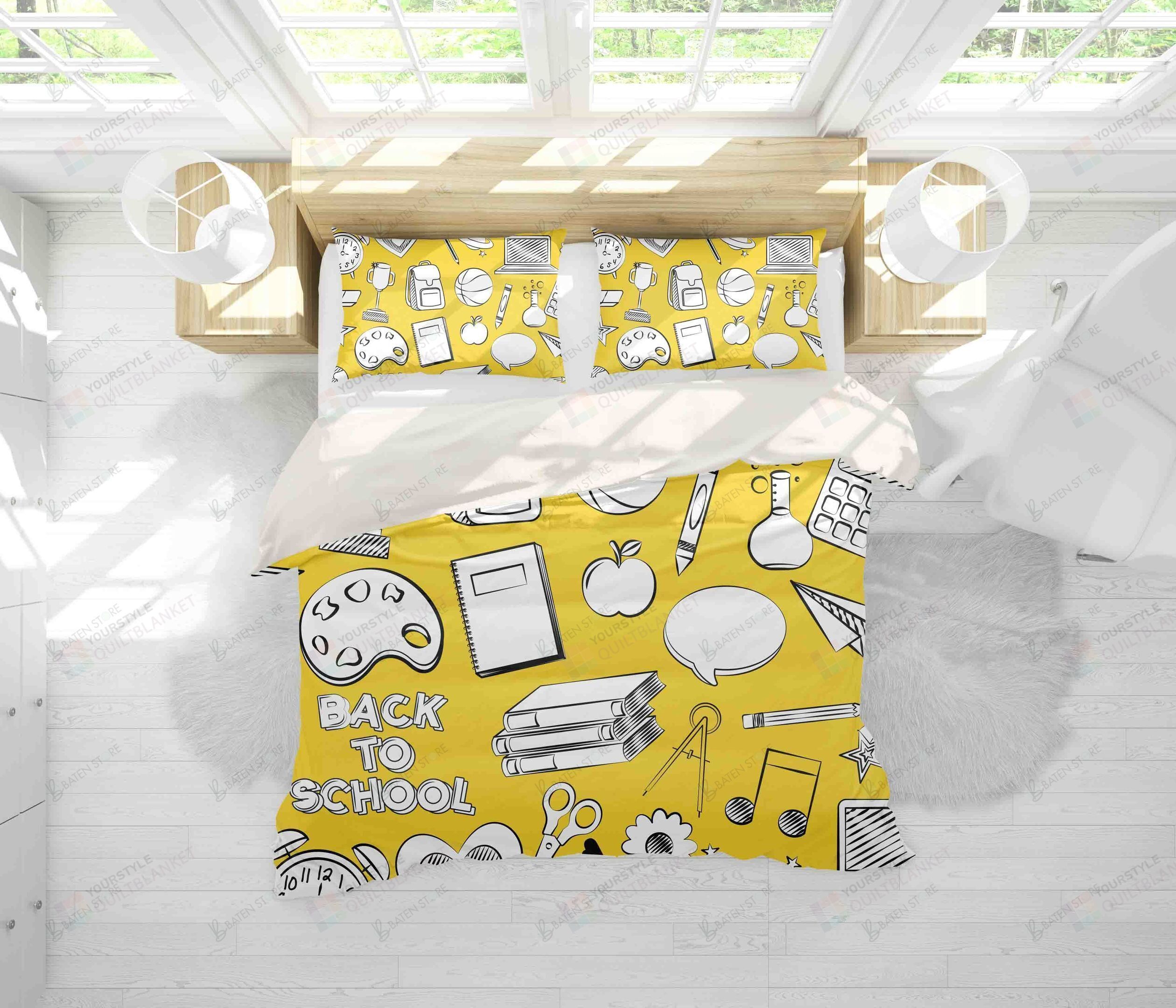 Personalized Bedding Set - Back To School Great Gifts Birthday Christmas Thanksgiving Included 1 Soft Duvet Cover or Quilt and 2 Lightweight Breathe Pillowcases