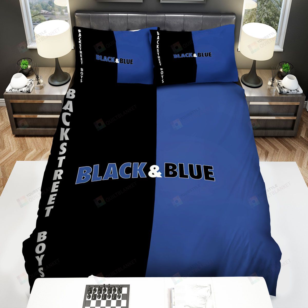 Personalized Bedding Set - Backstreet Black Blue Spread Included 1 Soft Duvet Cover or Quilt and 2 Lightweight Breathe Pillowcases