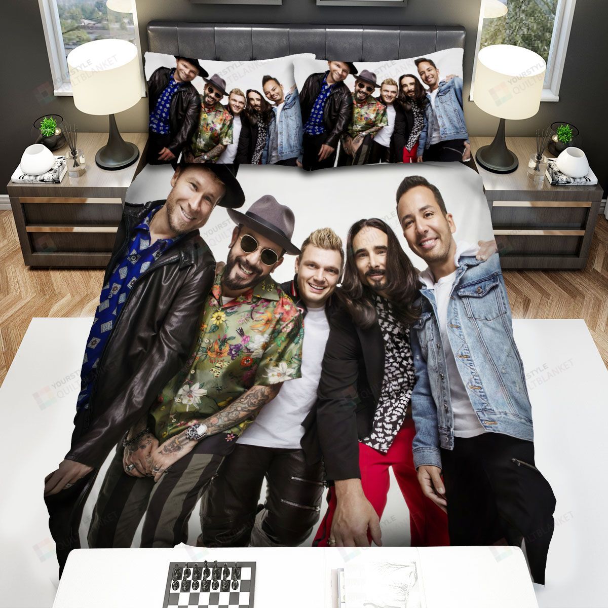 Personalized Bedding Set - Backstreet Members Photoshoot Spread Included 1 Soft Duvet Cover or Quilt and 2 Lightweight Breathe Pillowcases