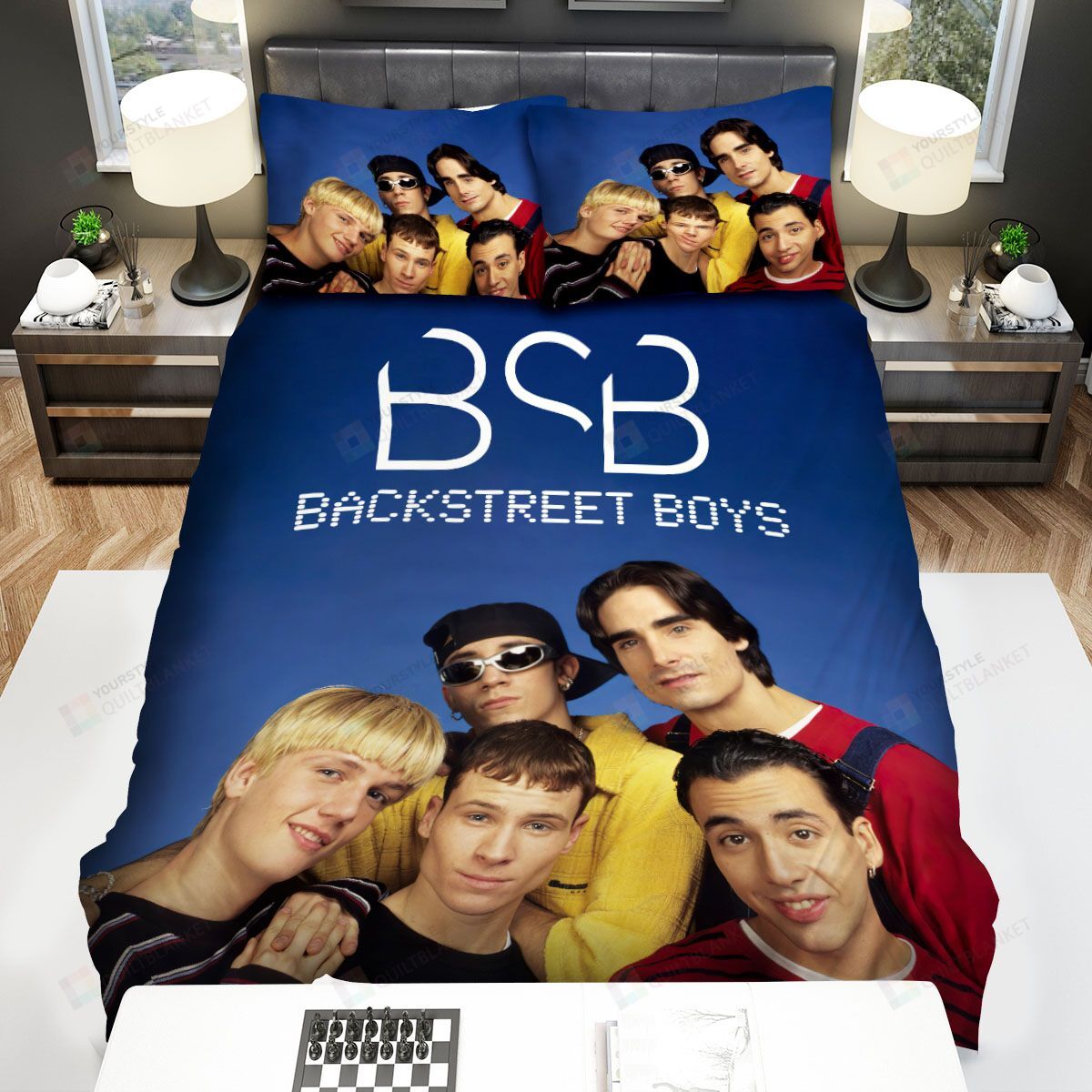 Personalized Bedding Set - Backstreet S Wallpaper Spread Included 1 Soft Duvet Cover or Quilt and 2 Lightweight Breathe Pillowcases