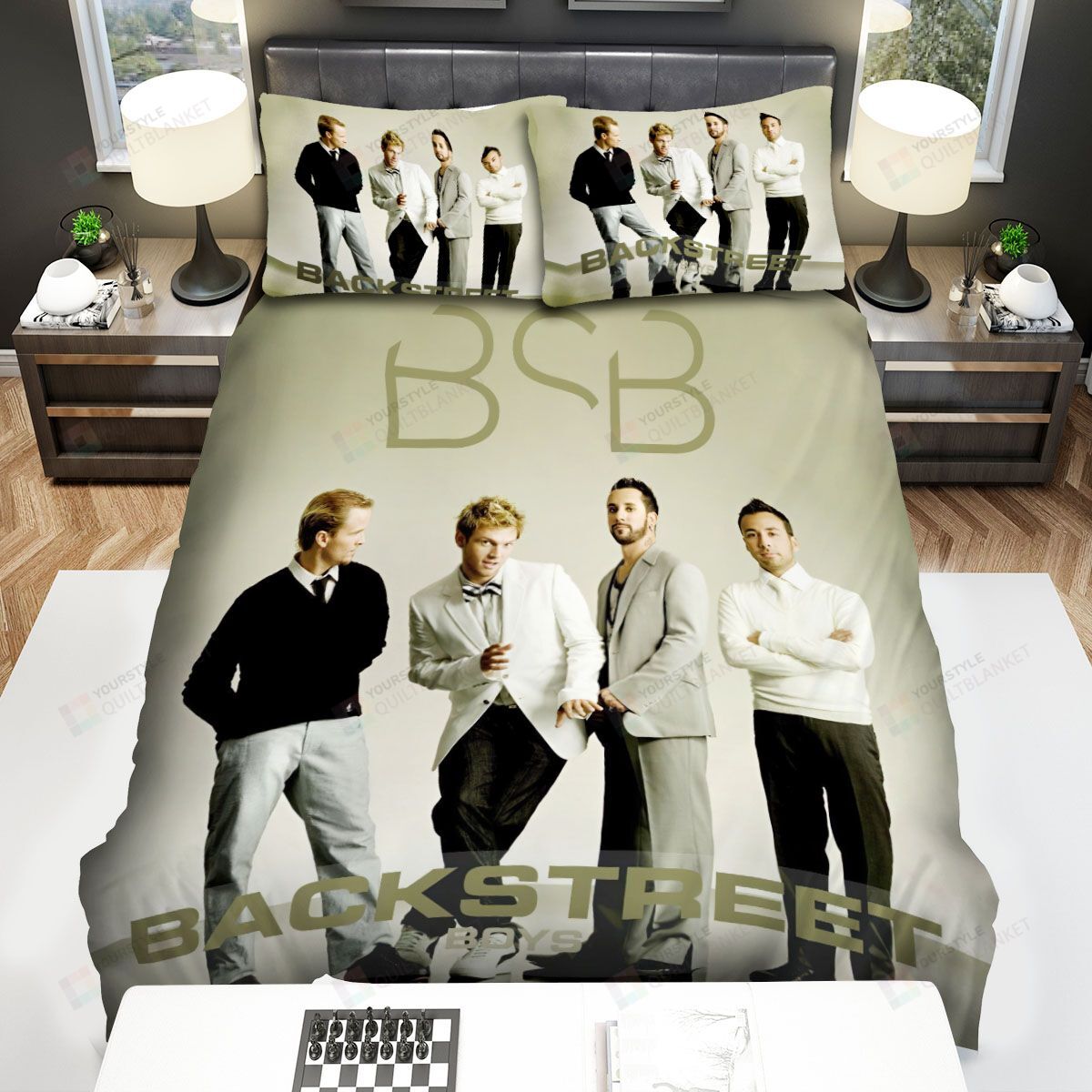 Personalized Bedding Set - Backstreet Suit Up Spread Included 1 Soft Duvet Cover or Quilt and 2 Lightweight Breathe Pillowcases