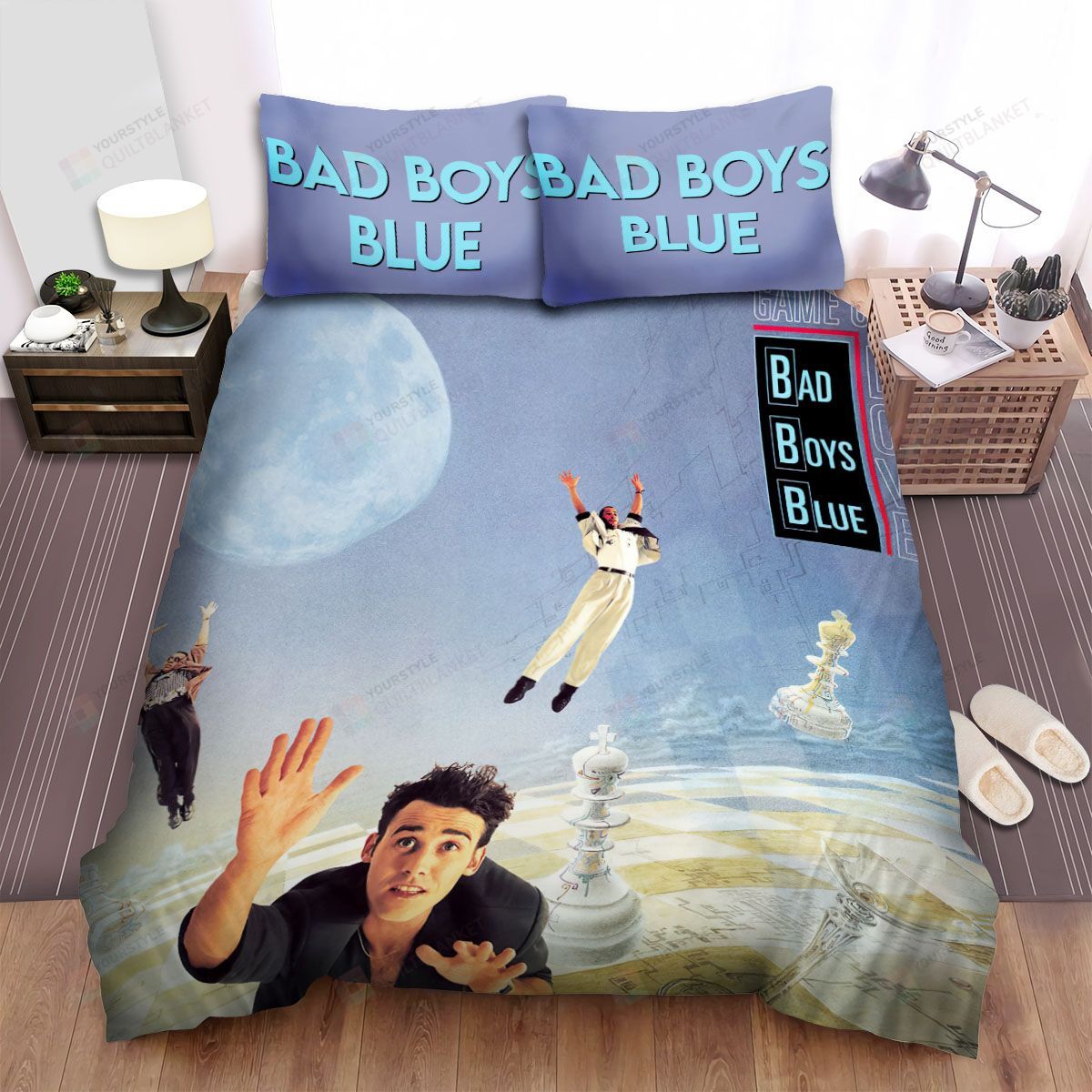 Personalized Bedding Set - Bad Blue Music Game Of Love Album Spread Included 1 Soft Duvet Cover or Quilt and 2 Lightweight Breathe Pillowcases