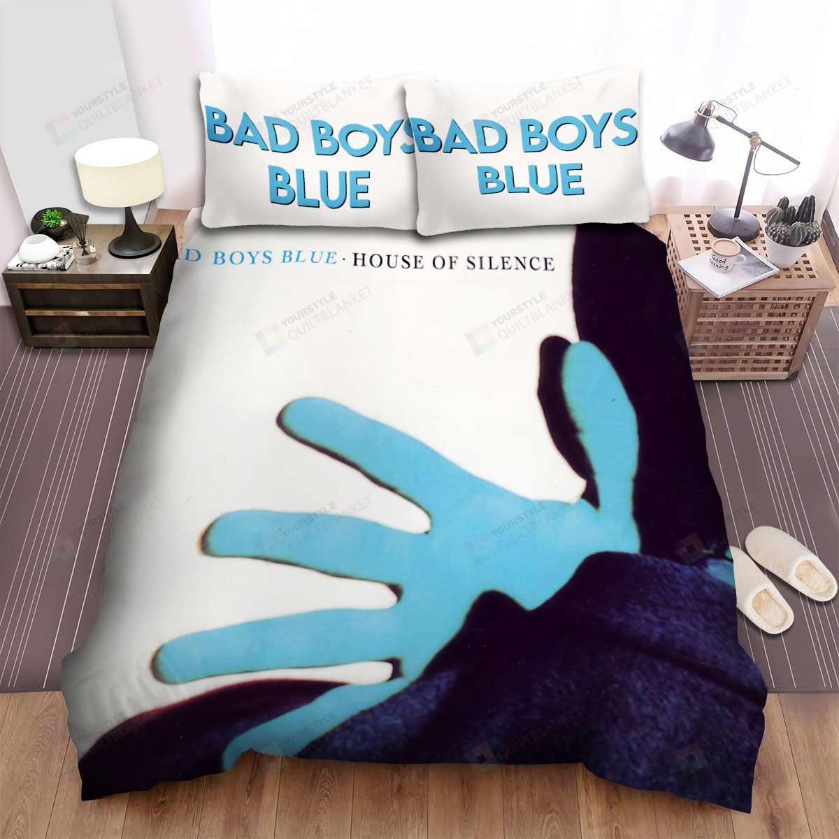 Personalized Bedding Set - Bad Blue Music House Of Silence Album Spread Included 1 Soft Duvet Cover or Quilt and 2 Lightweight Breathe Pillowcases