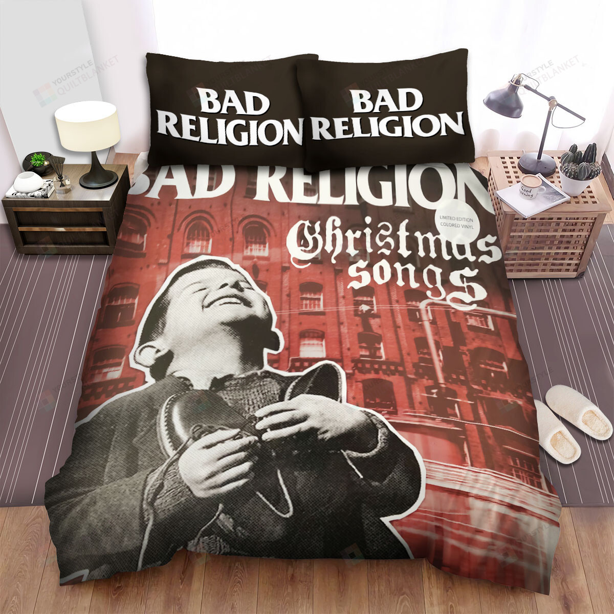 Personalized Bedding Set - Bad Religion Band Christmas Songs Album Spread Included 1 Soft Duvet Cover or Quilt and 2 Lightweight Breathe Pillowcases