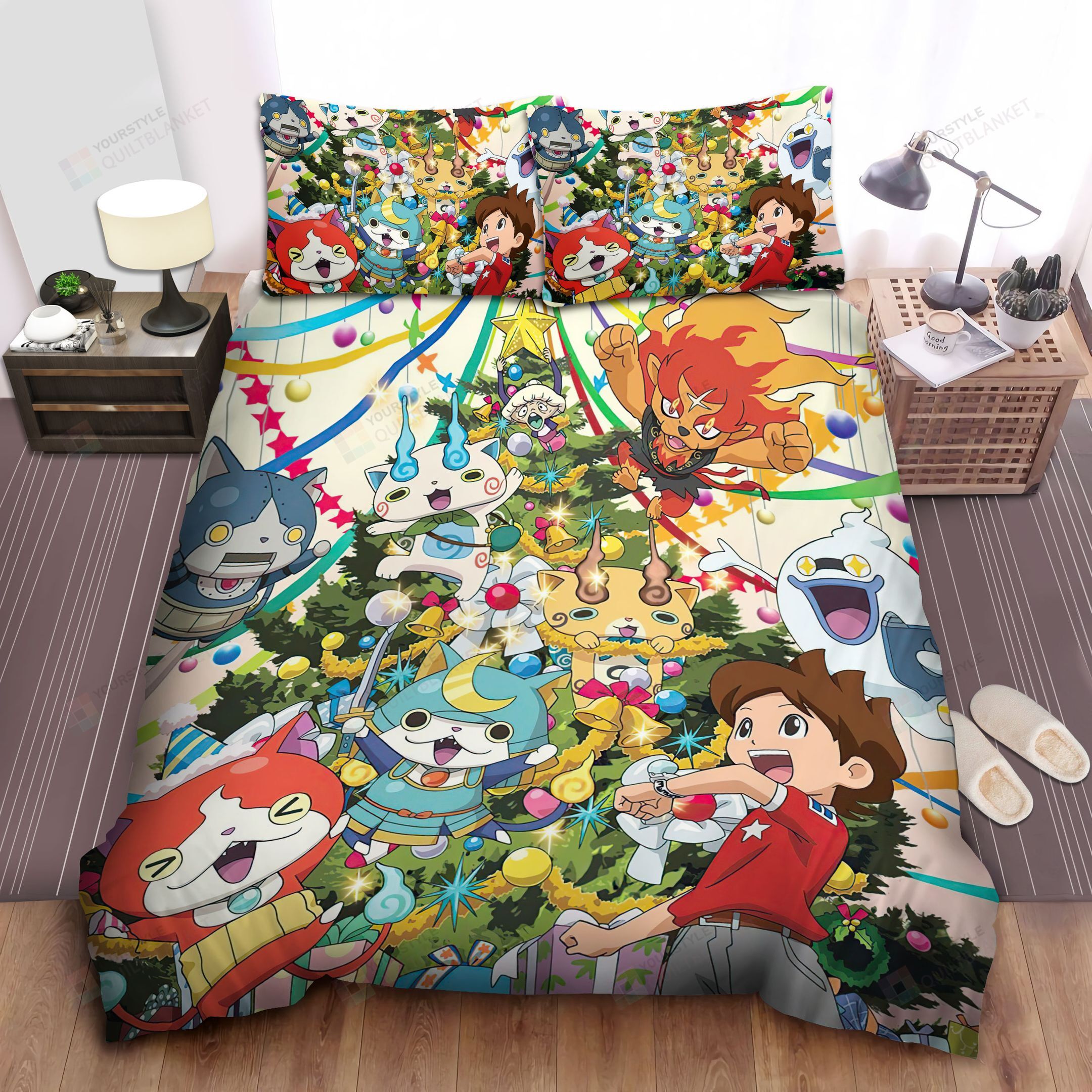 Personalized Bedding Set - Bakuroba Christmas Spread Included 1 Soft Duvet Cover or Quilt and 2 Lightweight Breathe Pillowcases