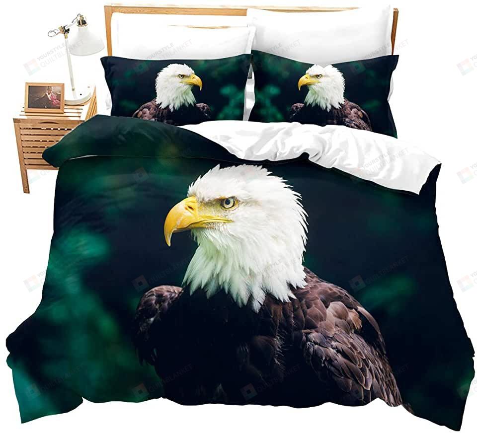 Personalized Bedding Set - Bald Eagle Included 1 Soft Duvet Cover or Quilt and 2 Lightweight Breathe Pillowcases