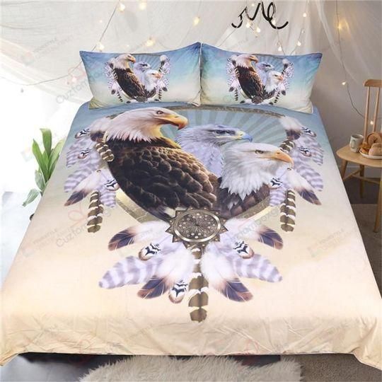 Personalized Bedding Set - Bald Eagle Spread Included 1 Soft Duvet Cover or Quilt and 2 Lightweight Breathe Pillowcases