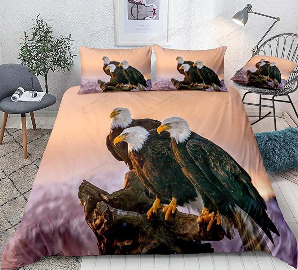Personalized Bedding Set - Bald Eagle Spread Included 1 Soft Duvet Cover or Quilt and 2 Lightweight Breathe Pillowcases