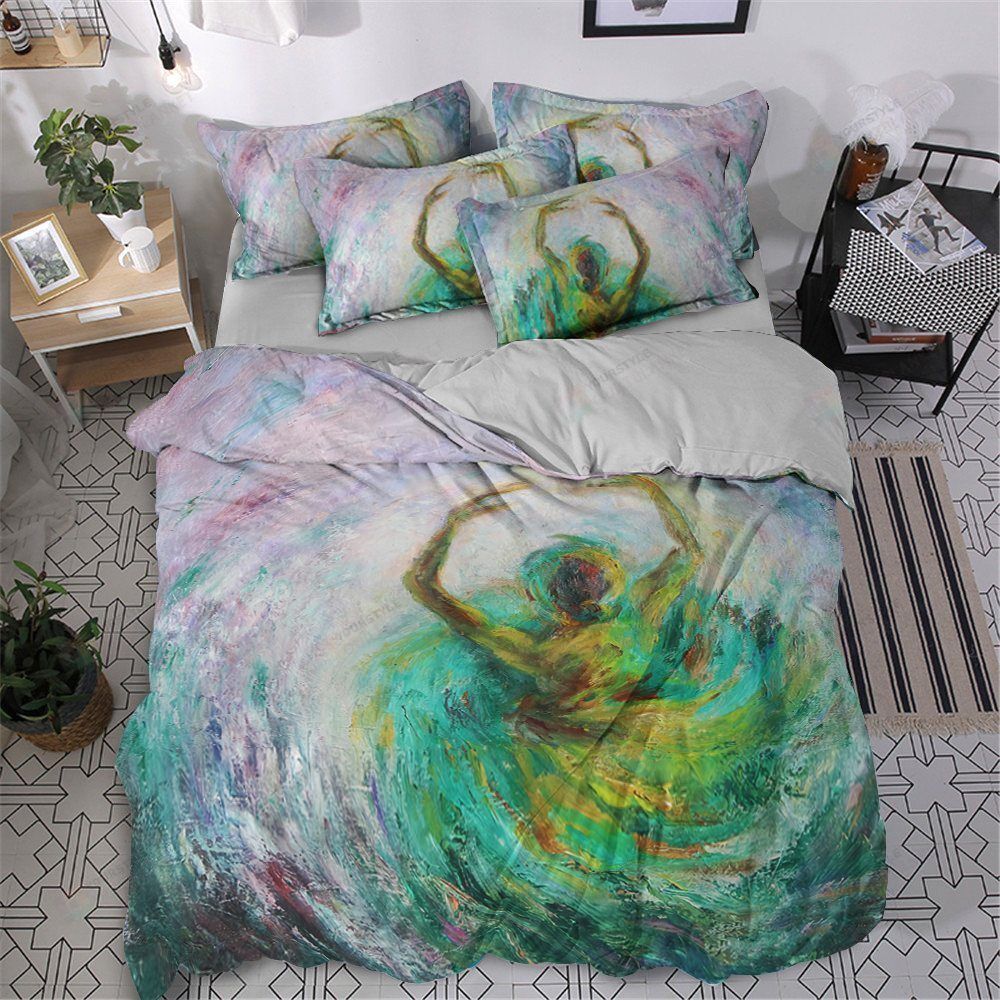 Personalized Bedding Set - Ballet Cotton Spread Included 1 Soft Duvet Cover or Quilt and 2 Lightweight Breathe Pillowcases