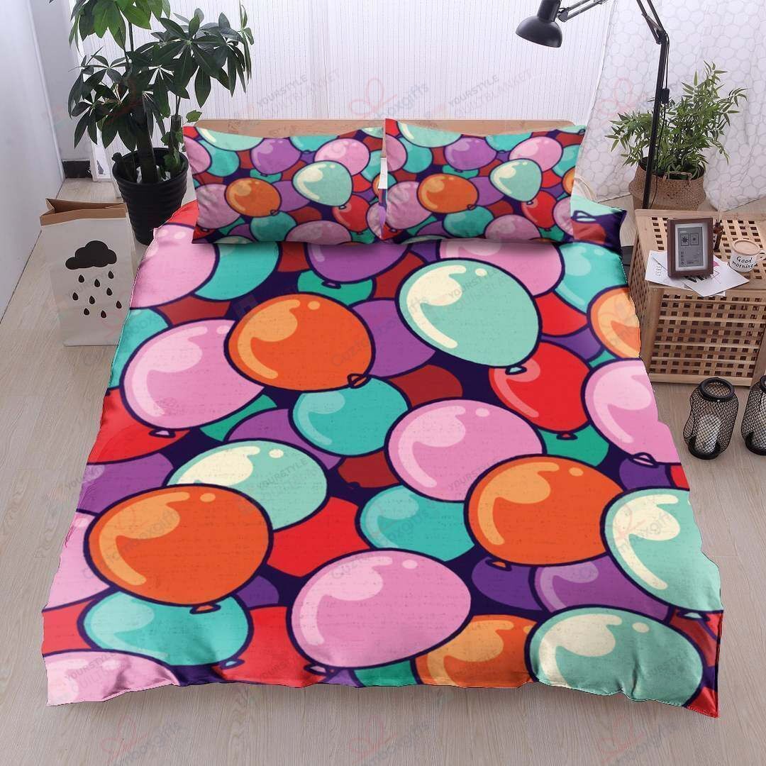 Personalized Bedding Set - Balloons Cotton Spread Included 1 Soft Duvet Cover or Quilt and 2 Lightweight Breathe Pillowcases