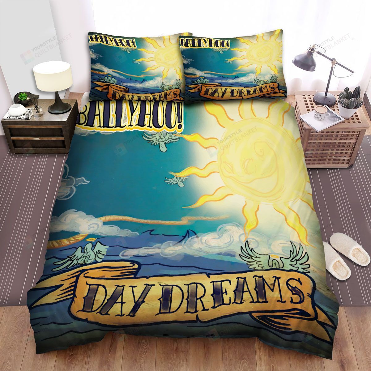 Personalized Bedding Set - Ballyhoo Music Daydreams Album Spread Included 1 Soft Duvet Cover or Quilt and 2 Lightweight Breathe Pillowcases