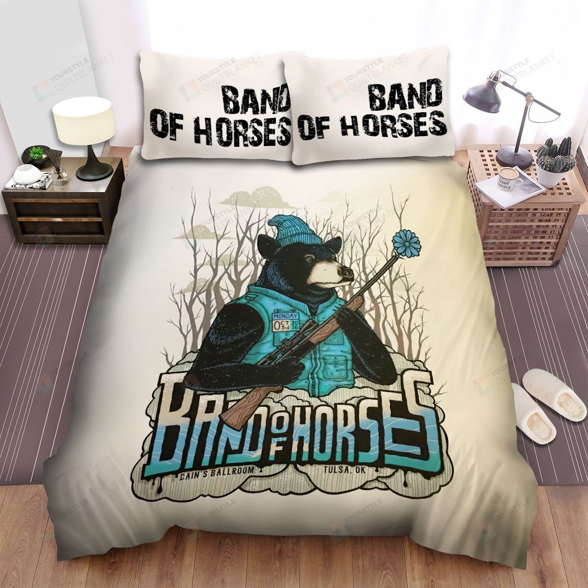 Personalized Bedding Set - Band Of Horses Band Snow Bears Spread Included 1 Soft Duvet Cover or Quilt and 2 Lightweight Breathe Pillowcases