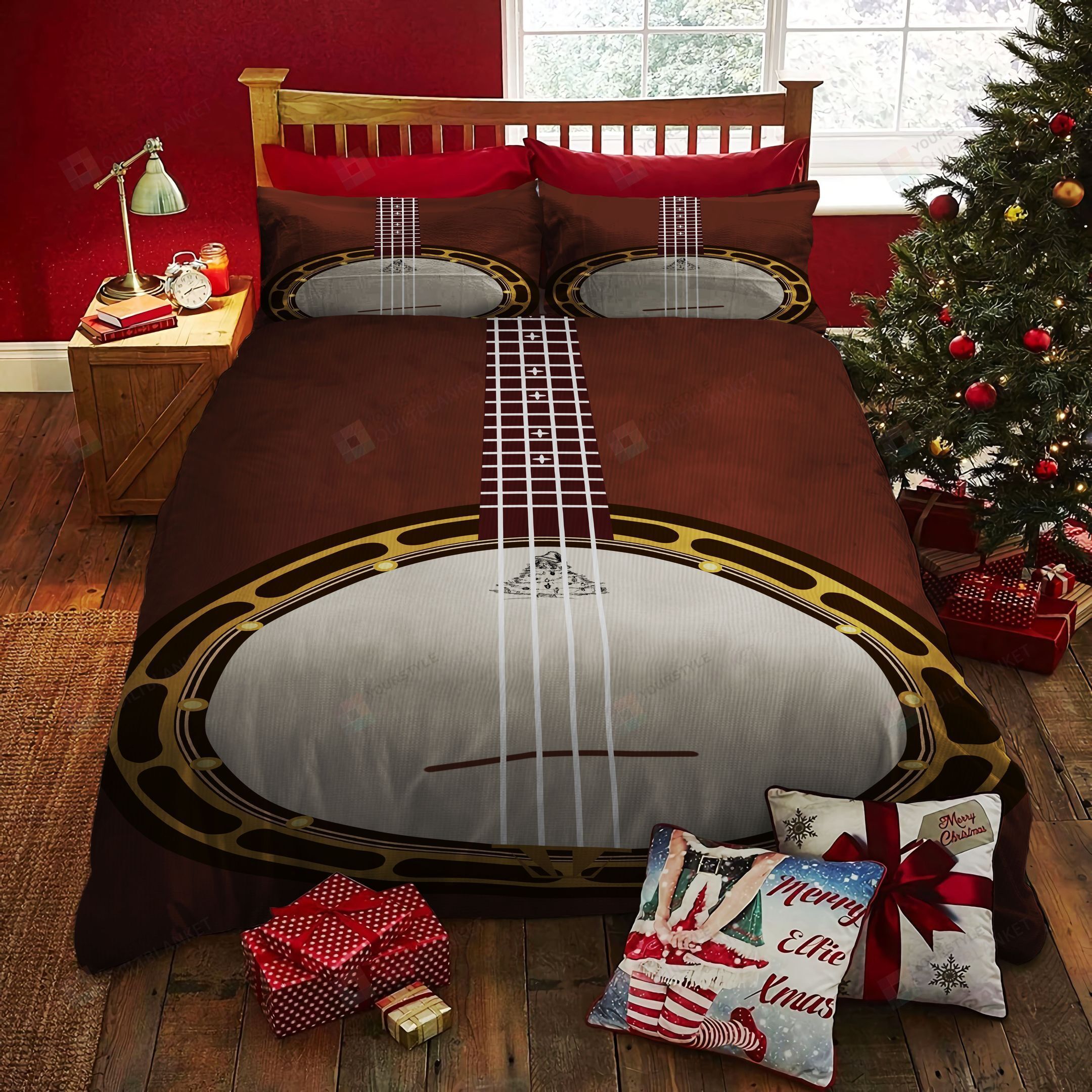 Personalized Bedding Set - Banjo Spread Included 1 Soft Duvet Cover or Quilt and 2 Lightweight Breathe Pillowcases
