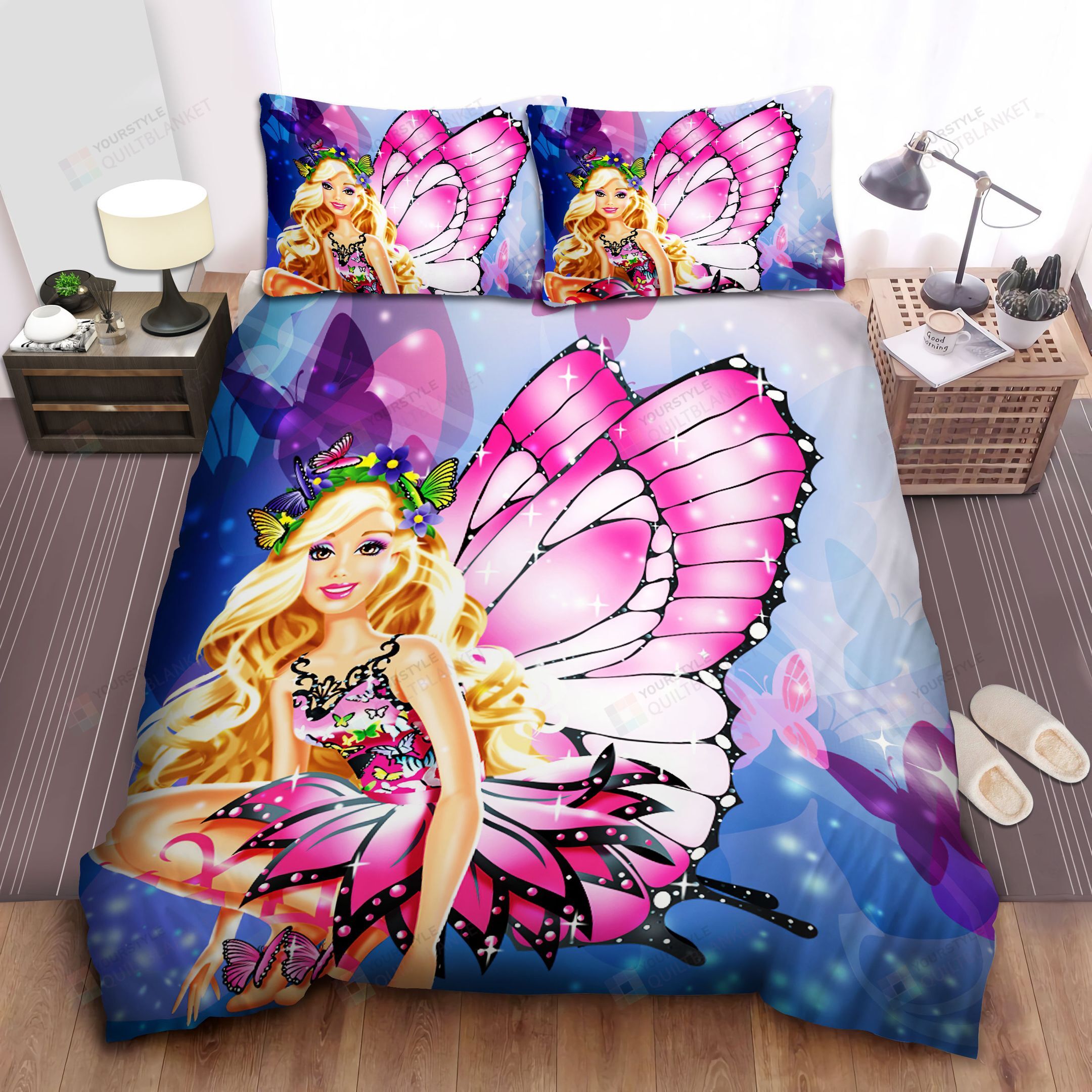 Personalized Bedding Set - Barbie Angel Spread Included 1 Soft Duvet Cover or Quilt and 2 Lightweight Breathe Pillowcases