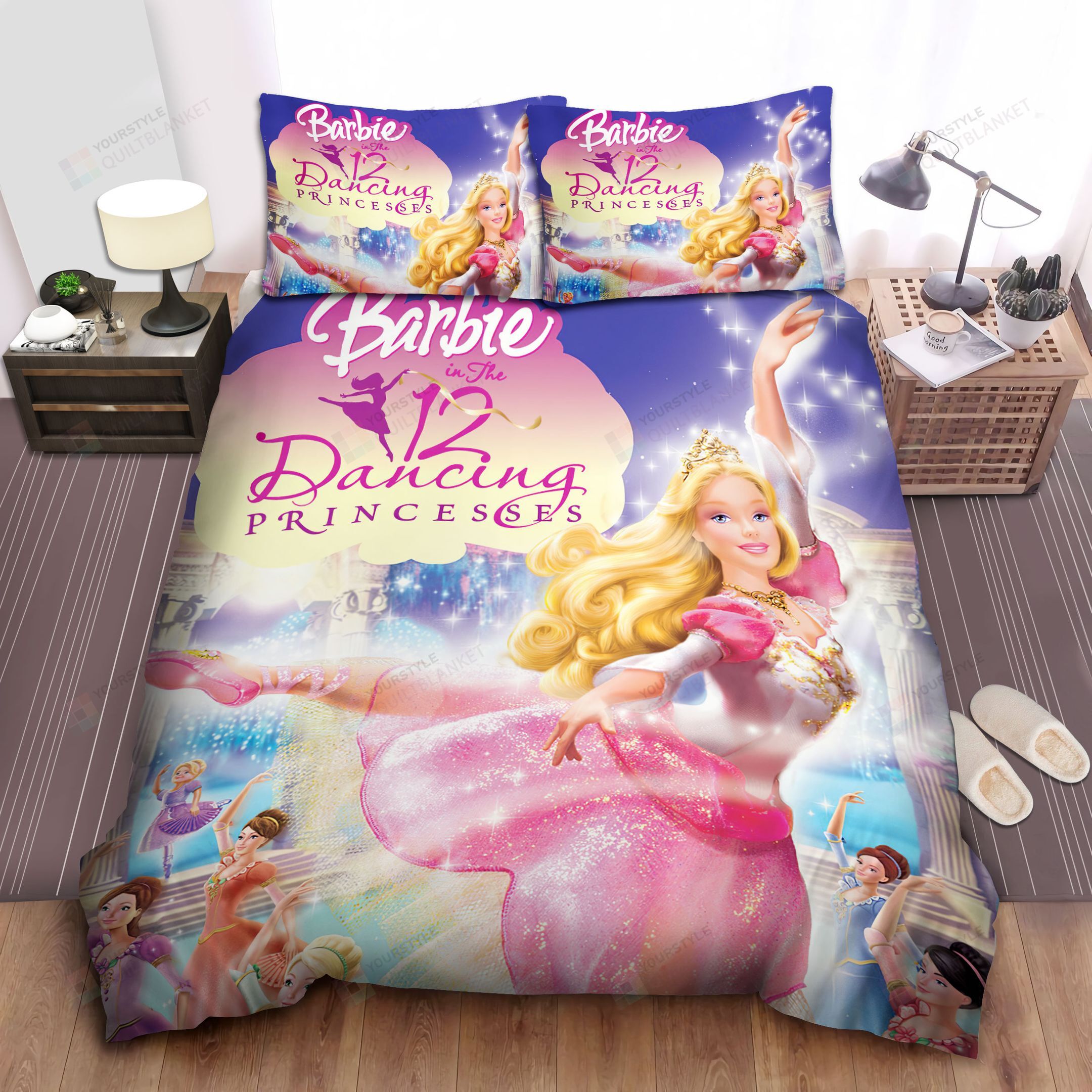 Personalized Bedding Set - Barbie Dancing Spread Included 1 Soft Duvet Cover or Quilt and 2 Lightweight Breathe Pillowcases