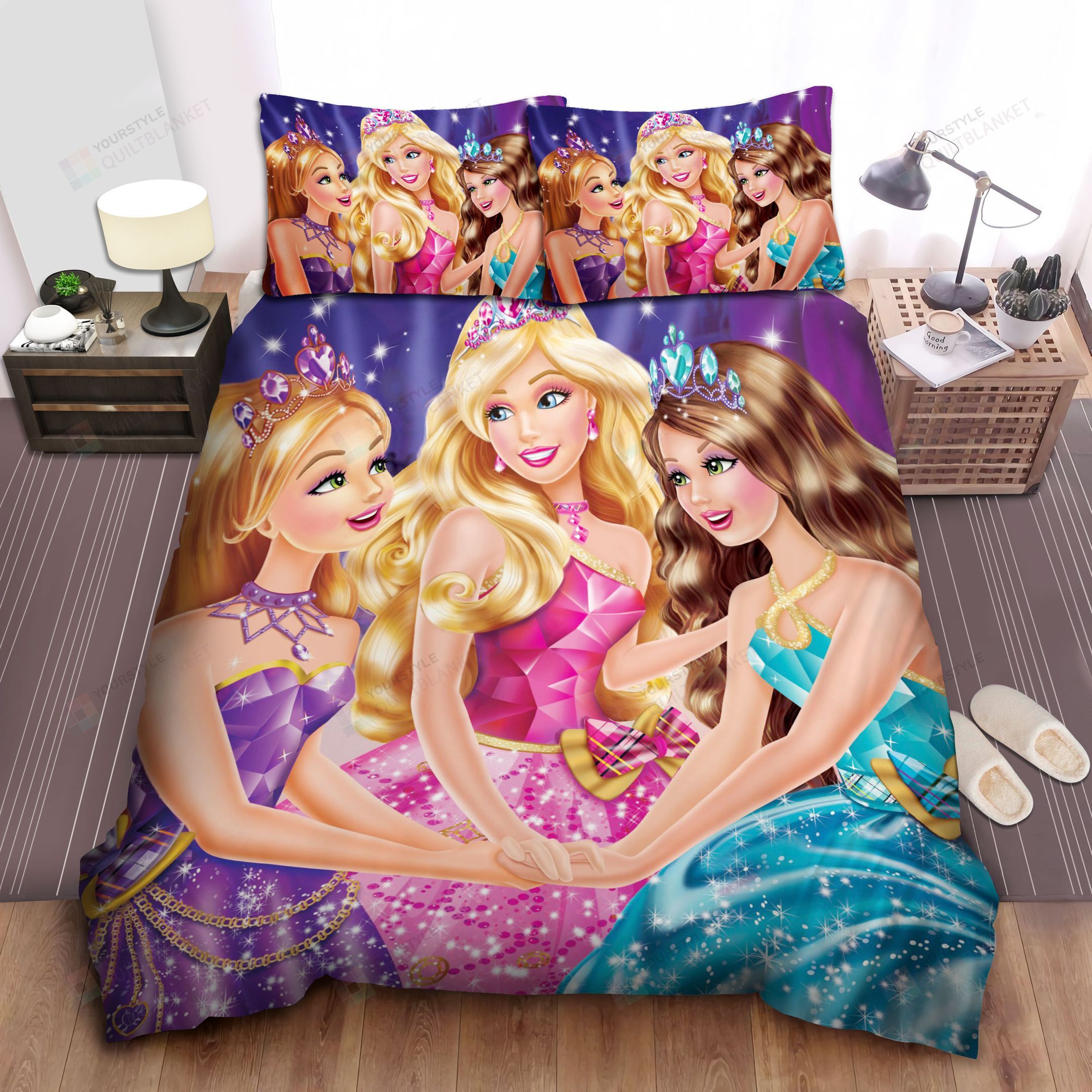 Personalized Bedding Set - Barbie Spread Included 1 Soft Duvet Cover or Quilt and 2 Lightweight Breathe Pillowcases