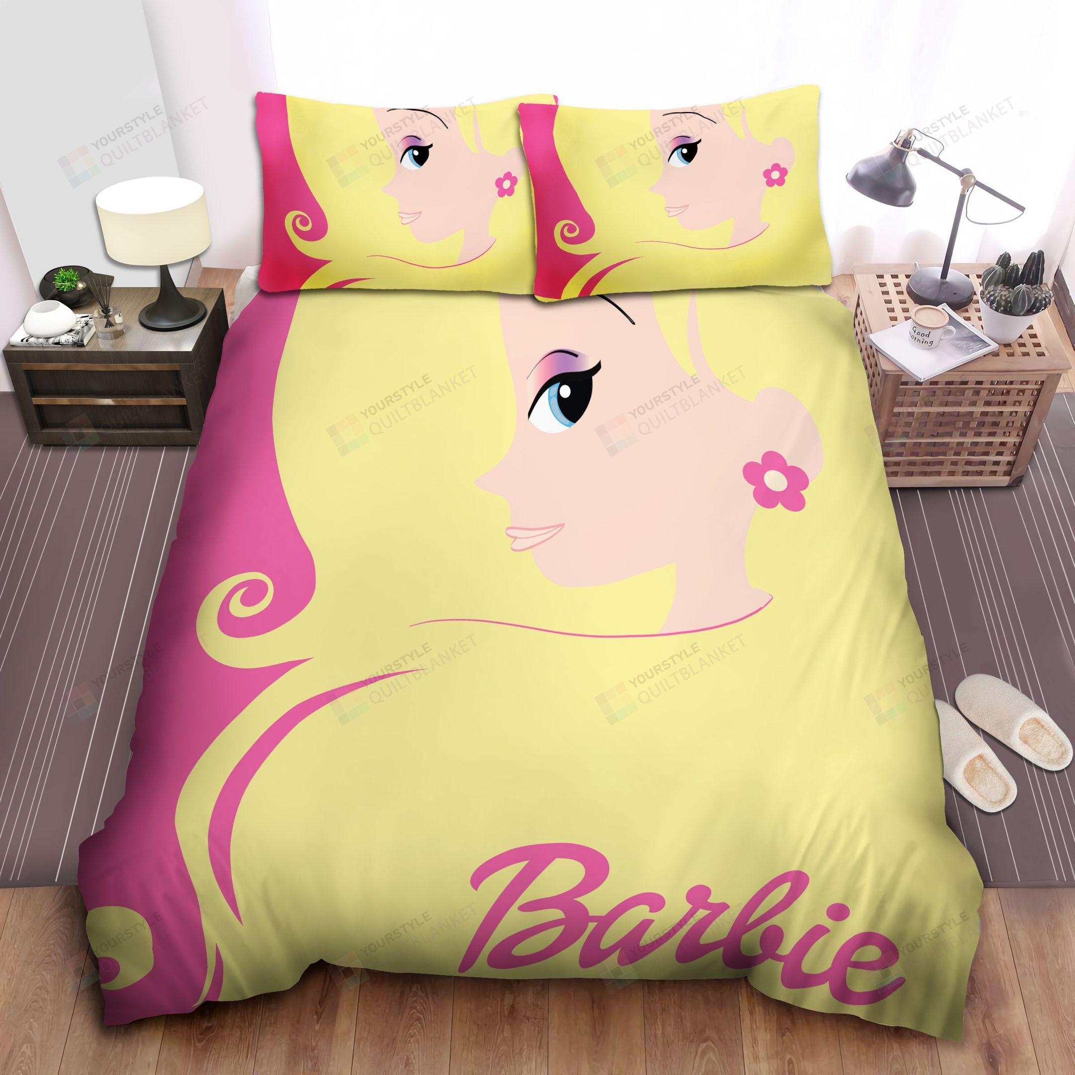 Personalized Bedding Set - Barbie Spread Included 1 Soft Duvet Cover or Quilt and 2 Lightweight Breathe Pillowcases