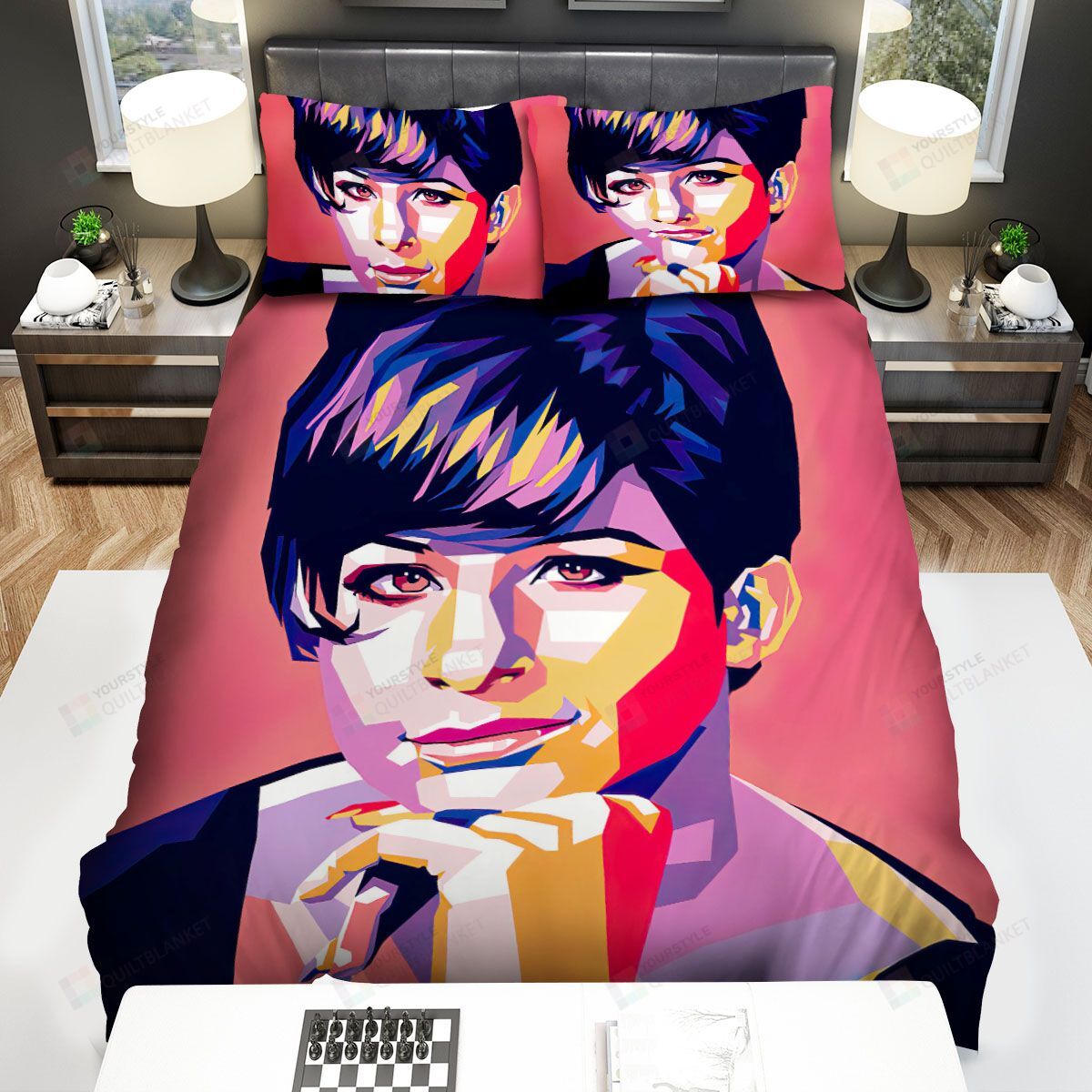 Personalized Bedding Set - Barbra Streisand Art Spread Included 1 Soft Duvet Cover or Quilt and 2 Lightweight Breathe Pillowcases