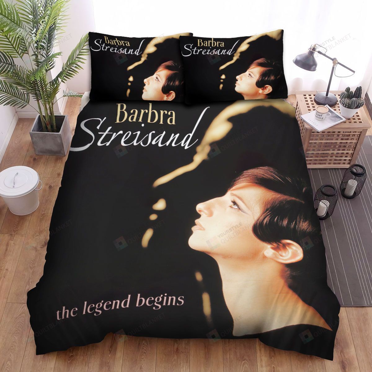 Personalized Bedding Set - Barbra Streisand The Legend Begins Spread Included 1 Soft Duvet Cover or Quilt and 2 Lightweight Breathe Pillowcases