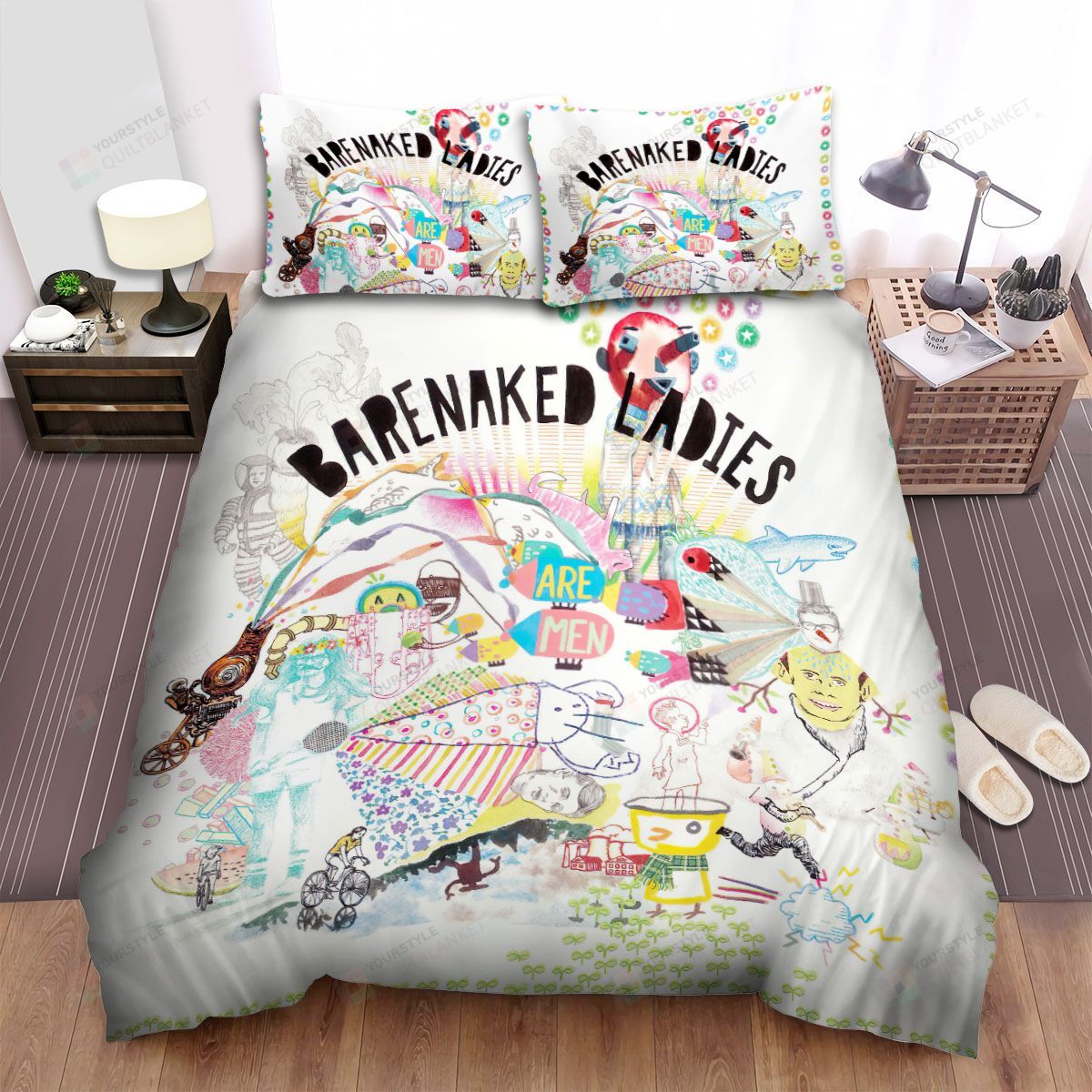Personalized Bedding Set - Barenaked Ladies Are Men Spread Included 1 Soft Duvet Cover or Quilt and 2 Lightweight Breathe Pillowcases