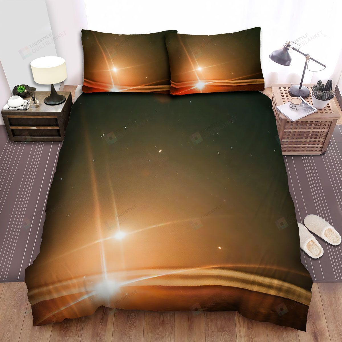 Personalized Bedding Set - Barn Owl Ancestral Star Spread Included 1 Soft Duvet Cover or Quilt and 2 Lightweight Breathe Pillowcases