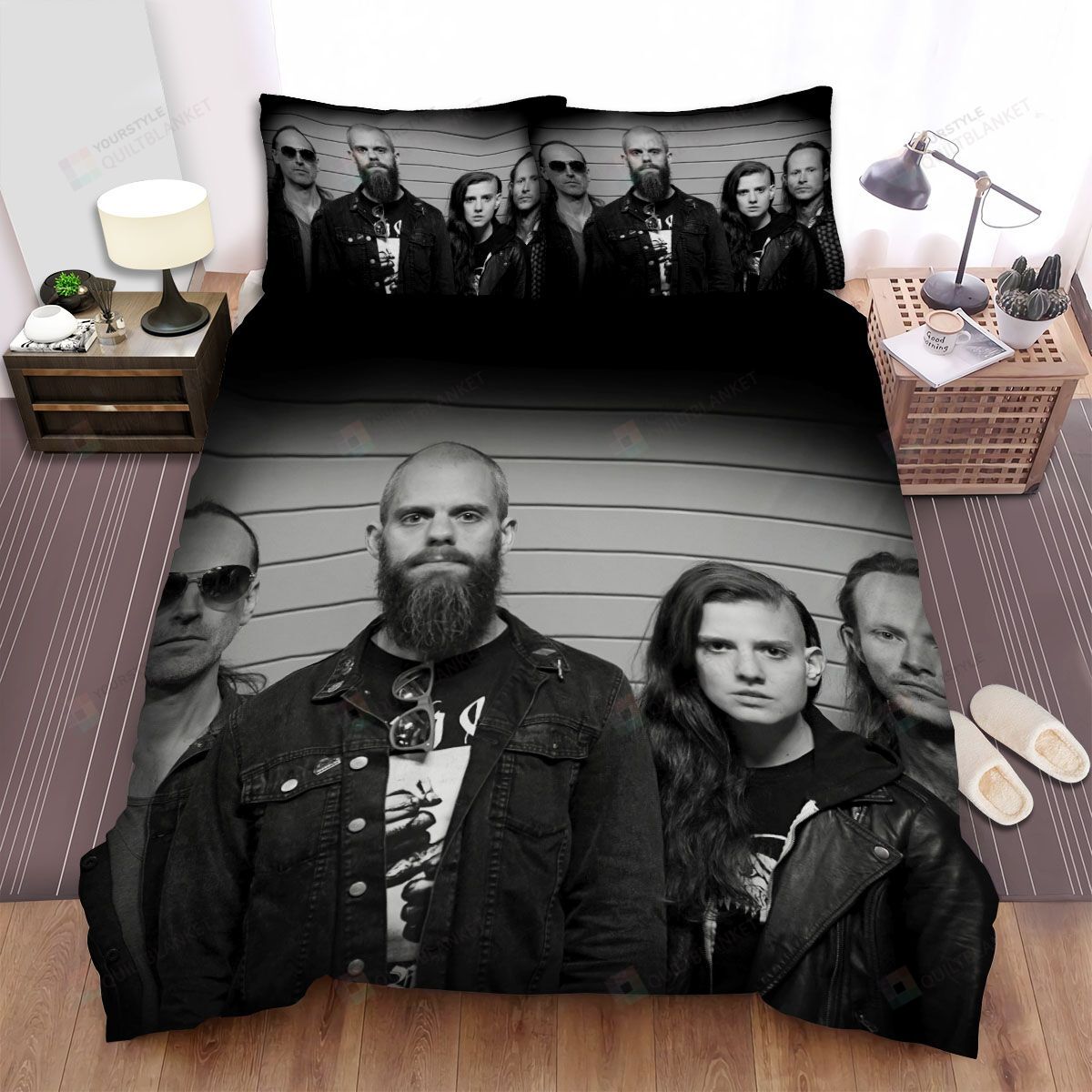 Personalized Bedding Set - Baroness Music Band Portrait Spread Included 1 Soft Duvet Cover or Quilt and 2 Lightweight Breathe Pillowcases