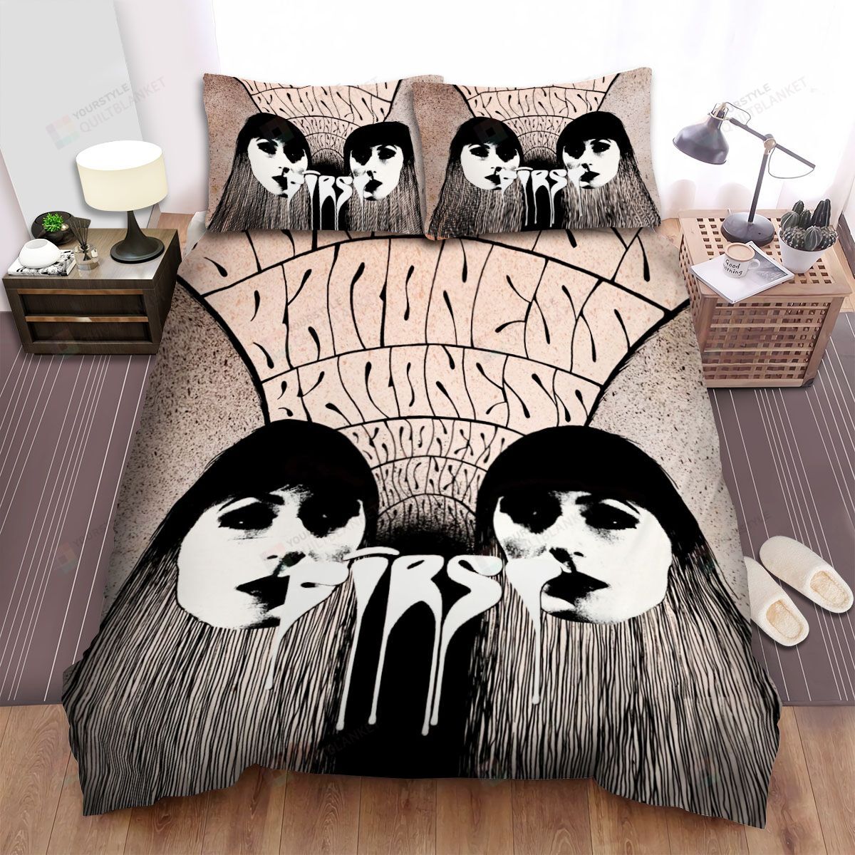 Personalized Bedding Set - Baroness Music First Second Album Spread Included 1 Soft Duvet Cover or Quilt and 2 Lightweight Breathe Pillowcases
