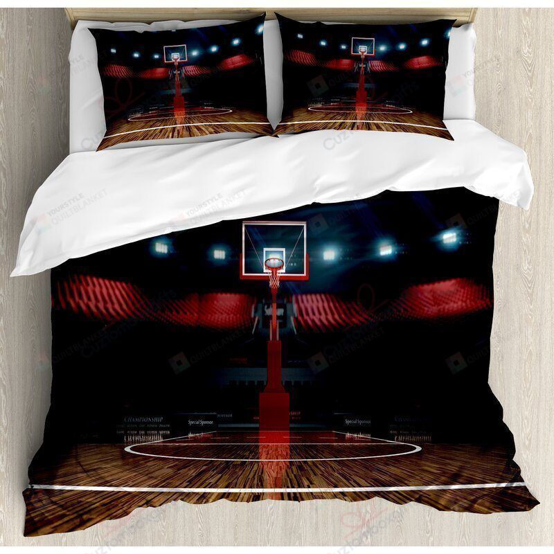 Personalized Bedding Set - Basketball Spread Included 1 Soft Duvet Cover or Quilt and 2 Lightweight Breathe Pillowcases