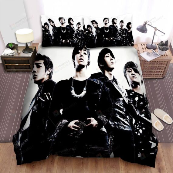 Personalized Bedding Set - Beast Band Album Shock Of The New Era Spread Included 1 Soft Duvet Cover or Quilt and 2 Lightweight Breathe Pillowcases
