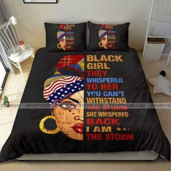 Personalized Bedding Set - Black African I Am The Storm Included 1 Soft Duvet Cover or Quilt and 2 Lightweight Breathe Pillowcases