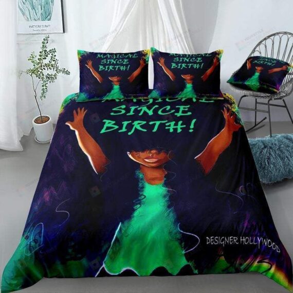 Personalized Bedding Set - Black African Magical Since Birth Included 1 Soft Duvet Cover or Quilt and 2 Lightweight Breathe Pillowcases