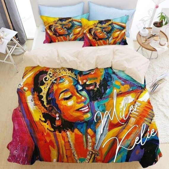 Personalized Bedding Set - Black Couple Custom Name Included 1 Soft Duvet Cover or Quilt and 2 Lightweight Breathe Pillowcases
