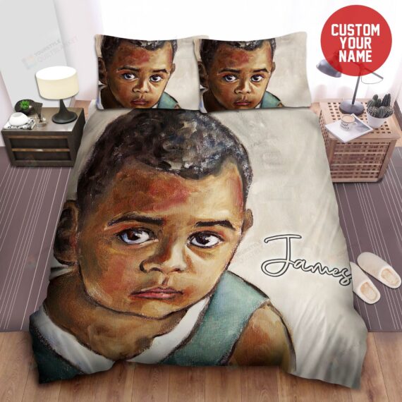 Personalized Bedding Set - Black Kid Oil Painting Spread Included 1 Soft Duvet Cover or Quilt and 2 Lightweight Breathe Pillowcases
