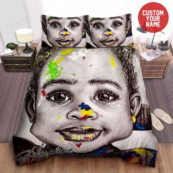 Personalized Bedding Set - Black Little Sketch Spread Included 1 Soft Duvet Cover or Quilt and 2 Lightweight Breathe Pillowcases