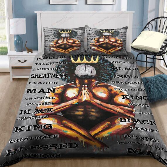 Personalized Bedding Set - Black Man Black Spread Included 1 Soft Duvet Cover or Quilt and 2 Lightweight Breathe Pillowcases